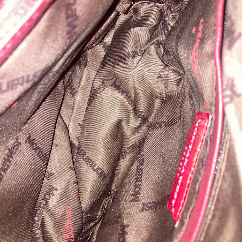 Montana West Quilted Burgundy Shoulder Bag - Picture 6 of 12